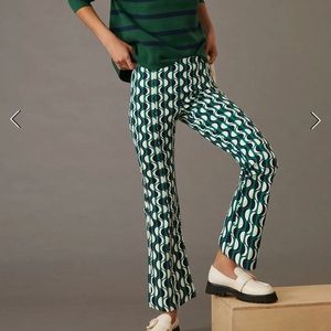 Anthropology pants. Eye-catching flared trousers by Maeve. whimsy & elegance.